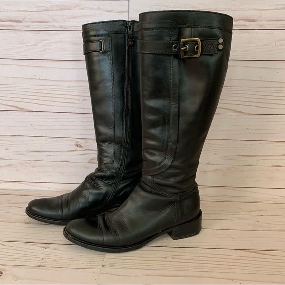 MaxMara Shoes Maxmara Leather Tall Black Riding Boots Size 8 Poshmark